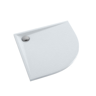 Schedline Brodzik kompozytowy Stabilsound Plus® Libra White Stone 90x90x3 cm R55, półokrągły, Gwarancja 15 lat